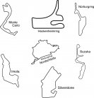 Rennstrecken / Race Tracks Aufkleber